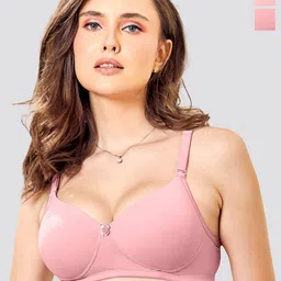 K LINGERIE Pack of 2 Sheley Wirefree Comfort Soft Padded Cups Detachable Straps Bra-19