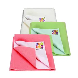 BeyBee Kids Pink & White Pack of 3 Solid Waterproof Dry Sheet Mattress Protector-23