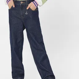 KIDS ONLY Girls Blue Comfort Relaxed Fit High-Rise Jeans-image-76