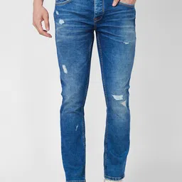 SPYKAR Men Skinny Fit Low Rise Mildly Distressed Heavy Fade Jeans-picture-38