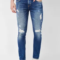 SPYKAR Men Skinny Fit Low-Rise Mildly Distressed Heavy Fade Jeans-picture-12