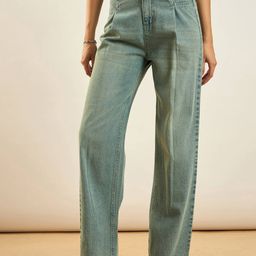 SASSAFRAS Women Straight Fit High-Rise Light Fade Acid Wash Stretchable Jeans-image-26