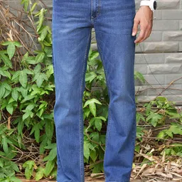 Mast & Harbour Blue Men Smart Bootcut Clean Look Light Fade Stretchable Jeans-picture-2