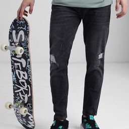 HIGHLANDER Men Super Skinny Fit Low Distress Light Fade Stretchable Jeans-image-63