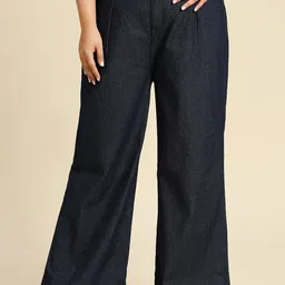 Freeform by High Star Women Plus Size Comfort Wide Leg High-Rise Stretchable Jeans-picture-11