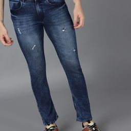 Urbano Fashion Men  Slim Fit Mildly Distressed Light Fade Stretchable Cotton Jeans-image-36
