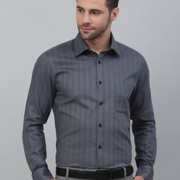 LOUIS STITCH Comfort Fit Vertical Striped Cotton Formal Shirt-image-72