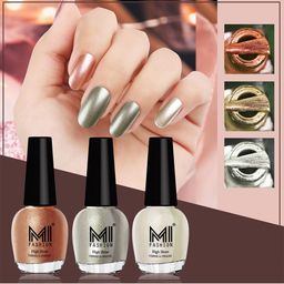 MI FASHION Set of 3 Vernis A Ongles High Shine Shimmer Nail Paints - 12 ml Each-image-93