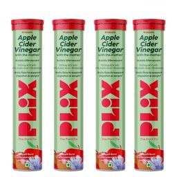PLIX THE PLANT FIX Apple Burst Set of 4 Apple Cider Vinegar Tablets - 15 Tabs Each-15