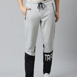 Alcis Men Grey & Black Colourblocked Training Track Pants-image-67