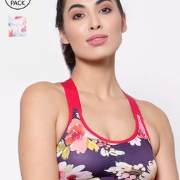 Inner Sense Purple & Blue Floral Workout Bra-picture-27