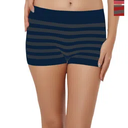 Bella Voste Pack Of 3 Striped Boy Shorts Briefs-image-98