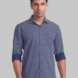 Park Avenue Men Blue Slim Fit Printed Casual Shirt-picture-8