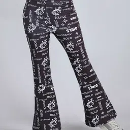 DChica Typography Printed Bootcut Comfortable Sports Trousers-image-17