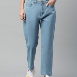 Mast & Harbour Women Blue Boyfriend Fit Stretchable Jeans-picture-12