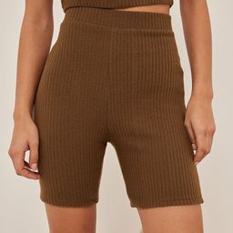 NA-KD Women Brown High-Rise Shorts-image-97
