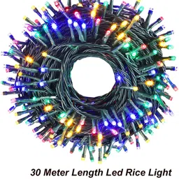 SPARK WORLD Blue & Green  LED Rice String Lights-30m-32