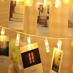 ENORMITY Yellow Photo Clip Shape String Lights-11