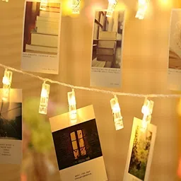 SPARK WORLD Yellow Photo Clip String Lights-7