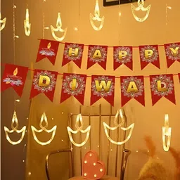 SPARK WORLD Yellow Diya Shaped String Lights-27