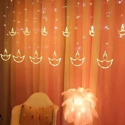 ENORMITY Yellow & White Diya Shape Bulb String Lights-28