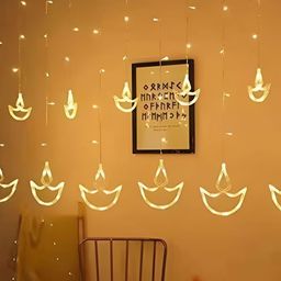 SPARK WORLD Yellow Diya Shaped LED String Lights-18
