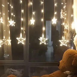 SPARK WORLD Yellow Star-Shaped String Lights-36
