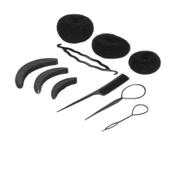 CHRONEX Women Pack of 9 Black Hair Accessory Set of-42