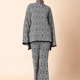INDYA Ethnic Motifs Printed Knitted Top And Trousers-picture-16
