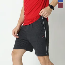 ARDEUR Men Pack Of 3 Cotton Sports Shorts-image-17
