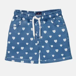 KiddoPanti Girls Mid-Rise Printed Denim Hot Pants-image-80