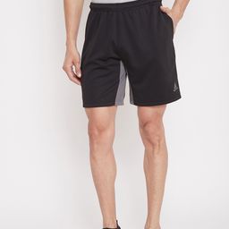 ATHLISIS Men Black Colourblocked Sports Shorts-picture-58