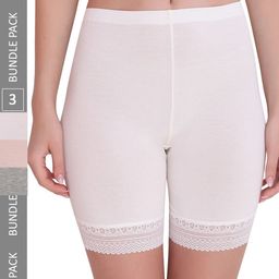 PLUMBURY Women Pack Of 3 Mid-Rise Cycling Shorts-image-40