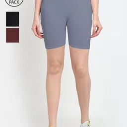 GRACIT Women Black Biker Shorts-picture-34