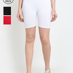 GRACIT Women Multi-Coloured Set Of 2 Biker Shorts-picture-2