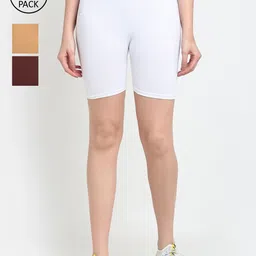 GRACIT Women Pack Of 3 Biker Shorts-picture-14