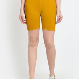 GRACIT Women Mustard Yellow Biker Shorts-picture-28