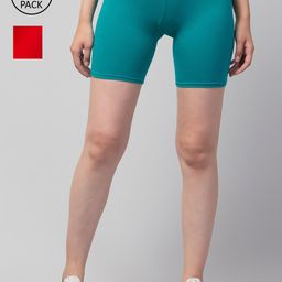 Apraa & Parma Women Pack Of 2 Skinny Fit Cycling Cotton Sports Shorts-image-91