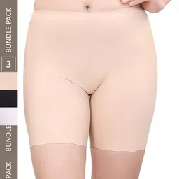 PLUMBURY Women Pack Of 3 Slim Fit Rapid-Dry Cycling Sports Shorts-image-34