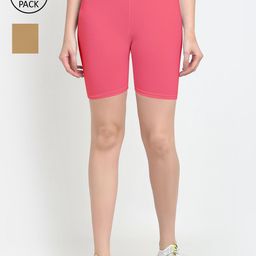GRACIT Women Orange Cycling Sports Shorts-image-40