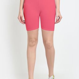 GRACIT Women Peach Solid Cotton Cycling Shorts-22