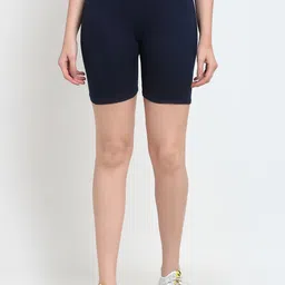 Jinfo Women Navy Blue Cycling Sports Shorts-picture-1