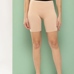 Leading Lady Women Beige Solid Slim Fit Sports Shorts-picture-26