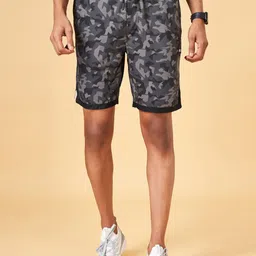 Ajile by Pantaloons Men Camouflage Printed Slim Fit Sports Shorts-image-2