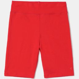Jockey Girls Combed Cotton Slim Fit Solid Shorts With Concealed Waistband - AG77-image-80