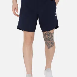hummel Men Navy Blue Running Sports Shorts-image-27