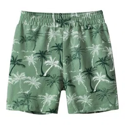 StyleCast Boys Green Mid-Rise Floral Printed Rapid-Dry Cotton Shorts-picture-14