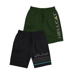 HELLCAT Girls Pack Of 2 Typography Printed Cotton Shorts-image-98
