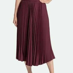 AASK Women Maroon Solid Accordion Pleats Flared Maxi Skirt-38