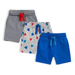 mothercare Infant Boys 3-Pcs Pure Cotton High-Rise Shorts-image-15
